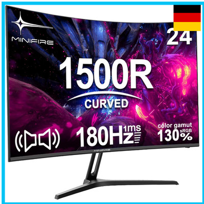 Curved Gaming Monitor 24 Zoll 180Hz FHD FreeSync HDR 130
