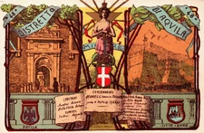 Italy Distretto Di Aquila Militare Art Nouveau Vintage Postcard B268