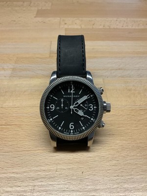 Burberry BU7808 watch with Black Dial 100M Waterproof & leather wristband
