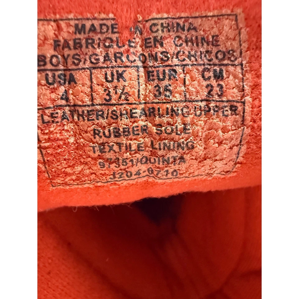 Polo Ralph Lauren Botas de Invierno de Cuero Marrón Cuello de Oveja Niños Talla 4 Foto 2 de 4