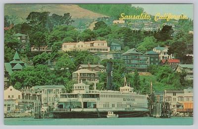 Postcard Sausalito Southern Pacific Ferry ''Berkeley'' California
