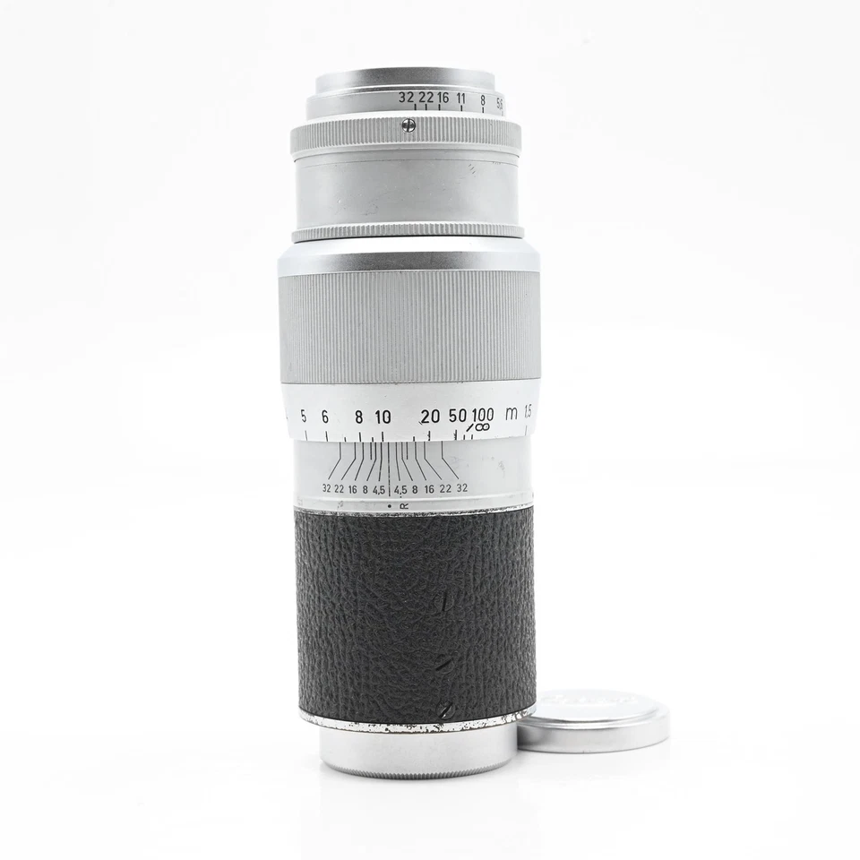 Lente Leica 13,5 cm 135 mm f4,5 Hektor M39 LTM cromo/cuero #927