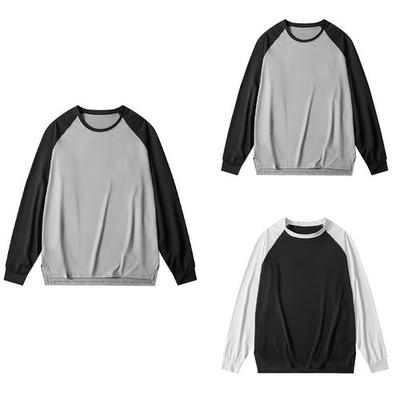 Color Block Pullover For Casual Outing Polyester Fabric Contrast Panel Design