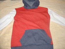 BOY'S WINTER RED/BLUE HOODIE SWEATSHIRT SOFT FLEECE WARM L K NICE SIZE 8