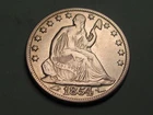 1854-O SEATED LIBERTY HALF DOLLAR NICE GRADE COIN OBVERSE DOUBLING