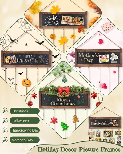 Bikoney Picture Frames Collage Photo Hanging Display Picture Board Wood ...