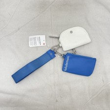 Lululemon Unisex Dual Pouch Wristlet Grey Pool/White