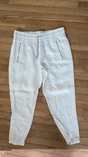 ATHLETA sz.12  Cabo Linen Jogger Athletic Pant Neutral Cheetah Pockets 