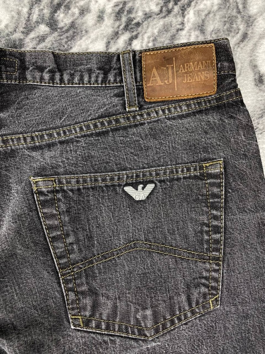 Vintage Armani Denim Jeans Big Logo AJ 90s Men Size 36 Gray | eBay