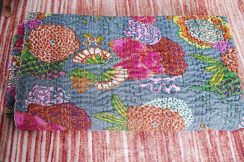 Lightweight Fruit Print Cotton Blanket Indian Kantha Sofa Throw Hippie Quilts - Picture 5 of 66