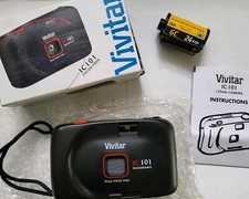 Vivitar Camera IC101 w/ Box Manual Panorama 35mm Film Focus Free Black