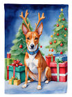 Basenji Christmas Reindeer Dog Flag