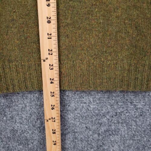 VINTAGE J Crew Sweater Men S Small Green Wool Crew Neck Jumper Knit Y2K - Picture 4 of 10
