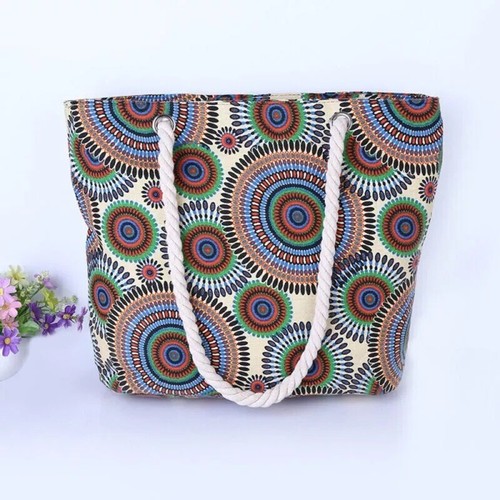 Canvas Summer Beach Tote Shoulder Shopping Travel Bag for Women Girls Ladies UK - Picture 15 of 19
