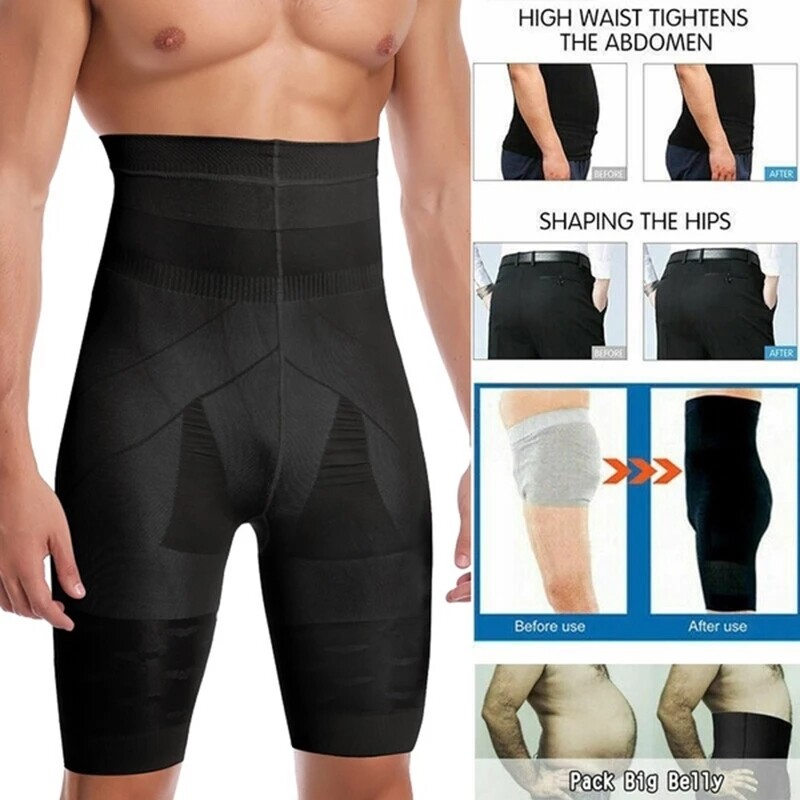 High Waisted Mens Tummy Control Shapewear Slimming Shorts UK