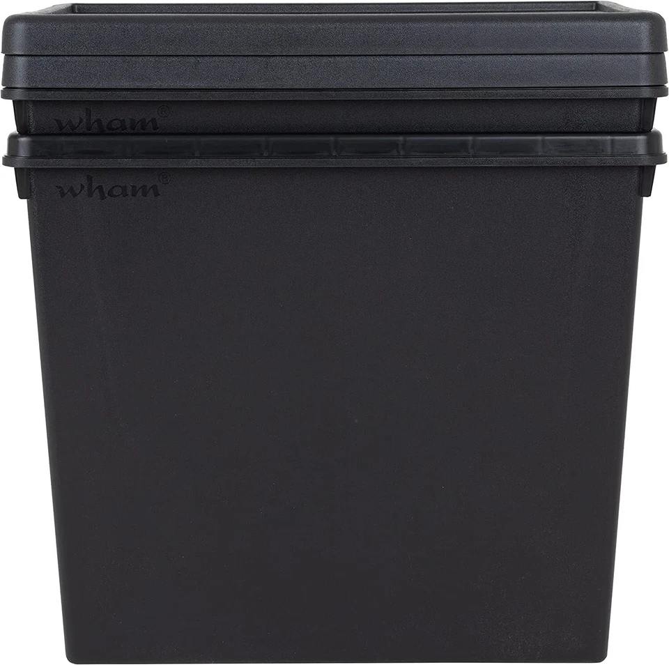 92L Heavy Duty Large Storage Boxes with Lids Recycled Plastic Containers - Black - Image 4 of 4