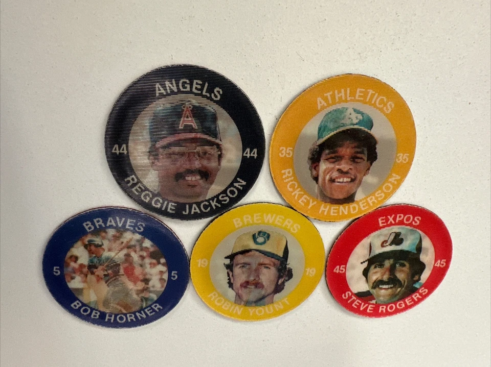 Monedas de béisbol Slurpee 1984 - Jackson, Henderson, Yount, Horner, Rogers Foto 2 de 4