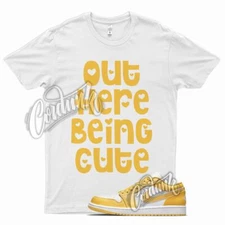 White CUTE T Shirt for J1 1 Pollen Yellow University Gold SB Overbreak 