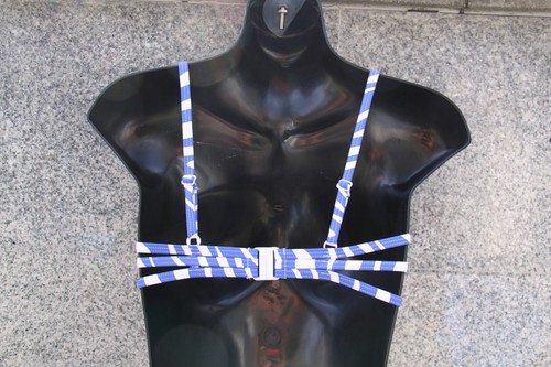 BIKINI OBERTEIL GRÖSSE 36 70B BLAU - WEISS GESTREIFT MIT BÜGEL - Bild 2 von 2