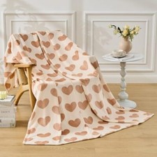 Heart Flannel Throw Blanket for Couch Soft Cozy Blankets for Lover Gifts All