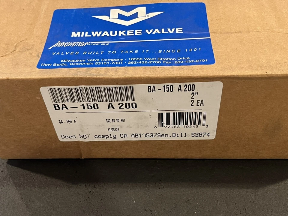 (Box 2) 2” Solder, Standard Port, Bronze Ball Valves, 600WOG 150WSP, MADE IN USA - Image 2 of 4