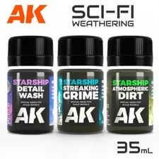 AK Interactive: Sci-Fi Weathering Effects & Washes - Liquid Enamels - Full Range