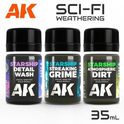 AK Interactive: Sci-Fi Weathering Effects & Washes - Liquid Enamels - Full Range