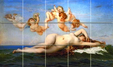 Art Birth of Venus Nude Mural Ceramic Bath Backsplash Tile #901