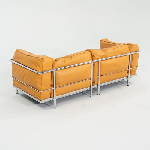 2010s Le Corbusier for Cassina LC3 Settee / Two Seat Sofa / Loveseat in Cognac - Picture 8 of 12