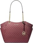 Michael Kors Jet Set Travel Large Chain Shoulder Tote Leather MK Signature PVC