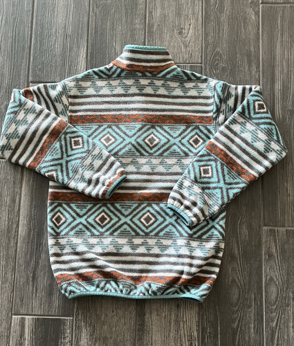 Patagonia Synchilla Girl's Aztec Print Snap-T Blue Gray White Rust Size XL - Picture 10 of 10