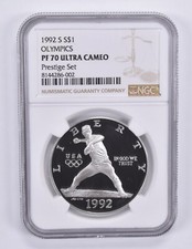 1992-S Olympic Baseball Commemorative Dollar Prestige Set PF70 UCAM NGC