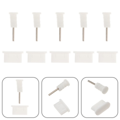 10 Pairs USB C Anti Dust Protect Cover Silicon Port Plug Cover(White) - Zdjęcie 8 z 10