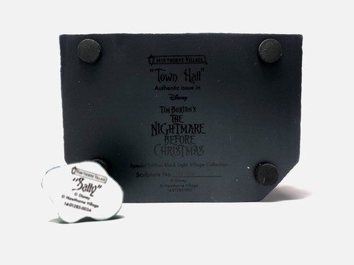 Hawthorne Village Black Light Nightmare Before Christmas Sally & Town Hall NIB - Picture 8 of 8