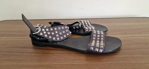 RARE ASH Studded Women's Flat Leather Sandals EU 40 E93