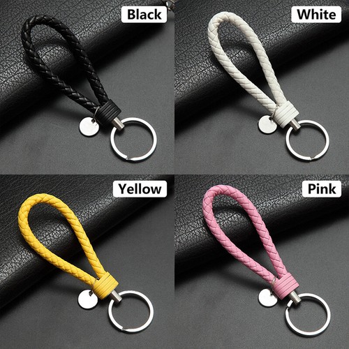 Fashion Braided Faux Leather Keyring Wristlet Wrist strap Keychain Key Fob DIY - Picture 4 of 30