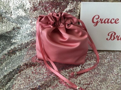 ROSE PINK DUCHESS SATIN DOLLY BAG WEDDING PROM MAID. FLOWER GIRL*UK MADE/SELLER8 - Picture 3 of 15