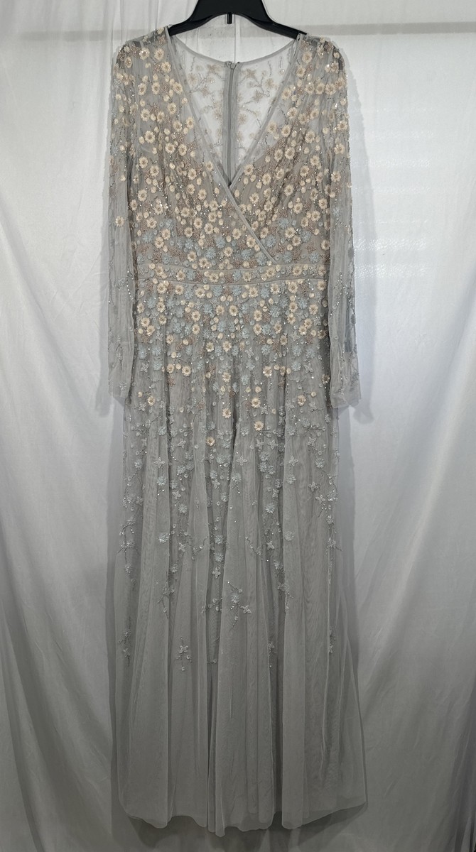 NWT $798 Mac Duggal [ 14 ] Embellished Wrap Over Illusion