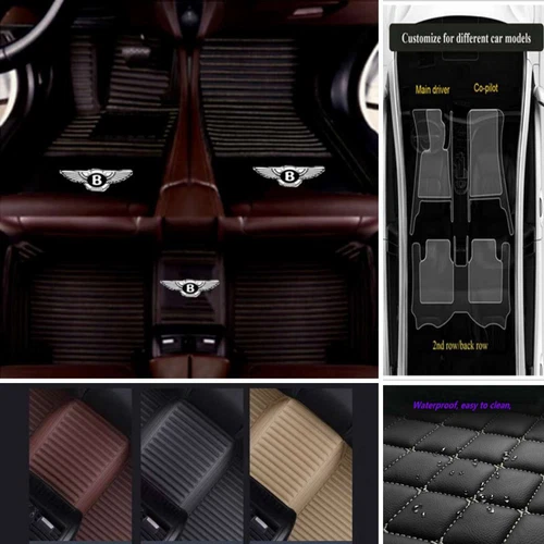 For Bentley All Model Car Floor Mats Waterproof Front & Rear Custom Auto Carpets - Imagen 33 de 34