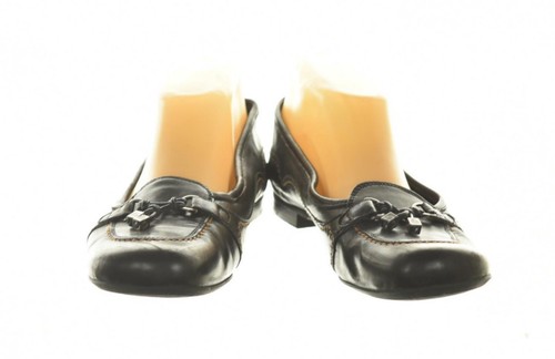 AGL Attilio Giusti Leombruni Womens Shoes Size 38 7 Black Solid Loafers Leather - Picture 3 of 6