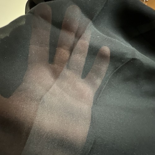 Silk Heavy Chiffon, Black, 1 1/2 Yard, 54” Wide, 12mm Weight. - Picture 4 of 9
