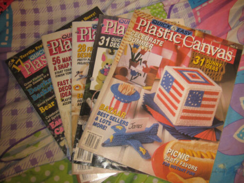 LOT OF 5 QUICK & EASY PLASTIC CANVAS MAGAZINES #2 THRU #52