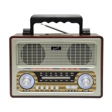 Supersonic SC-1198BT Vintage Retro 3-Band Rechargeable FM Radio Bluetooth USB