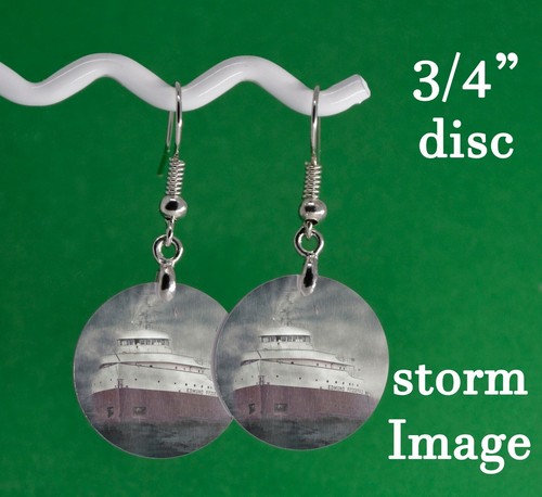 Pendientes Edmund Fitzgerald joyería barco carguero historia de Michigan hechos a pedido - Imagen 15 de 15