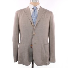 Boglioli NWT Cotton/Wool K Jacket Sport Coat Size 48R US 38R in Beige/White