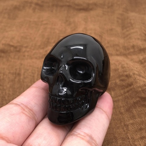 2 Zoll natürlicher Obsidian Edelstein Schädel Quarz geschnitzt Kristallschädel Reiki Heilung 1 Stck. - Bild 9 von 12