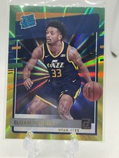 20-21 Donruss Elijah Hughes Rated Rookie Green Yellow Lazer Prizm Utah Jazz