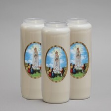 3 x Our Lady of Fatima  9 day candle, Religious, Devotional, Grave light, Church