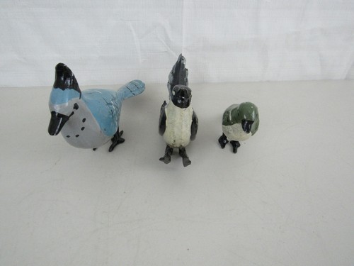Lot of 3 Vintage Hand Painted Die Cast Metal Bird Figurines - Picture 3 of 10