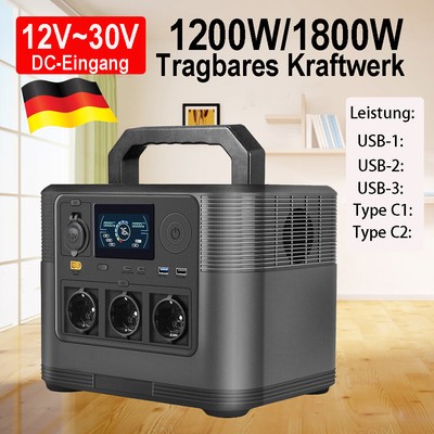 Kraftwerk LiFePO4 1200W 1008Wh Solargenerator Batterie Back-up Ladegerät Campen